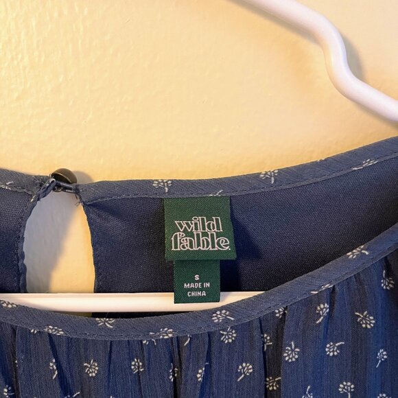 Wild Fable Women's Prairie Floral Cottagecore Blue Dress - Size small - Picture 3 of 4